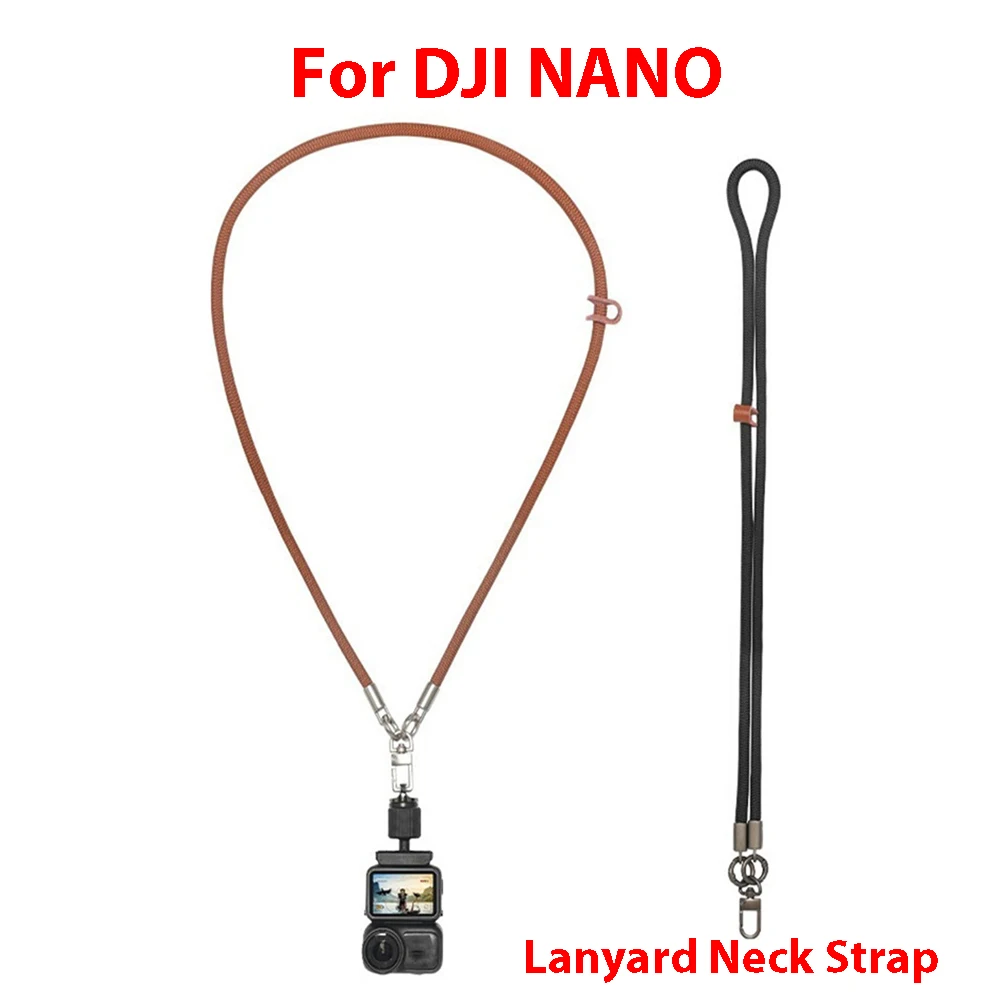 For DJI NANO Lanyard Neck Strap 360° Rotating Hook Spring Clasp 1/4 Screw  Action Camera Accessories