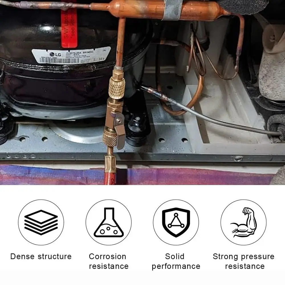New 1/4'' Service Valve Thickness 0.6MM 63/120MM Access Valve Strong Core AC Vacuum System Refrigerator Charging