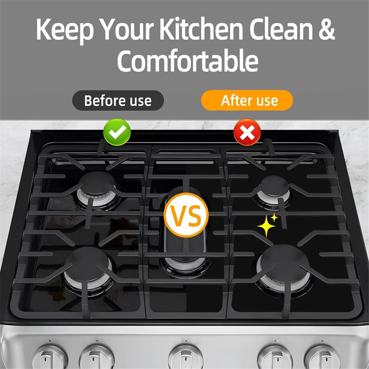 Stove Burner Covers - Reusable Stove Cover for LGLDG4315 LRG4115 LRG4113 LDG4313 - Non-Stick Washable Stovetop Cover image 3