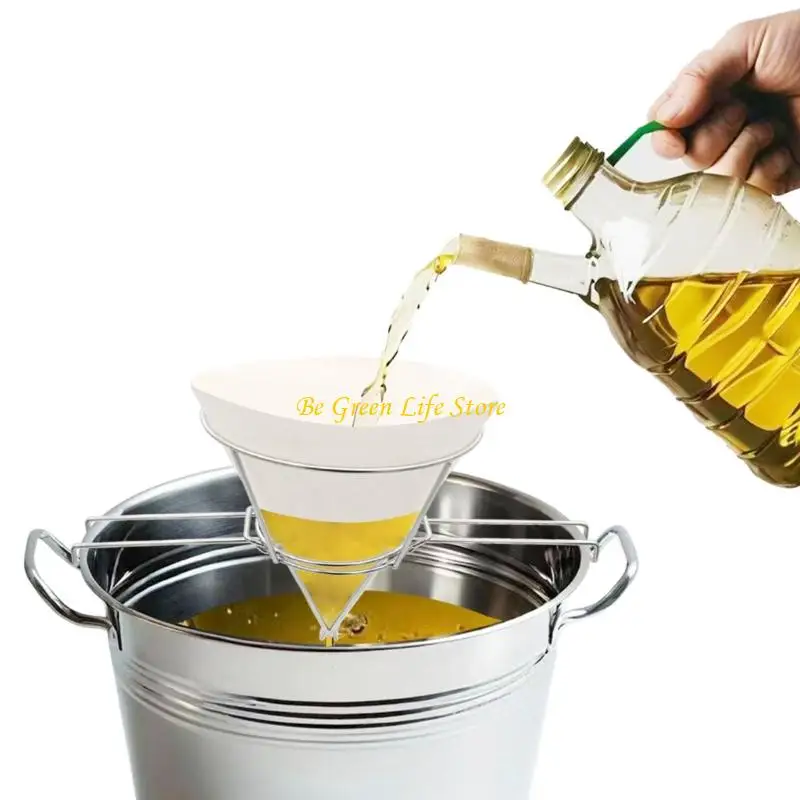M7DF 304 مصفاة زيت مخروطية من الفولاذ المقاوم للصدأ للمقالي الكهربائية العميقة تصميم مقاوم للصدأ ملحقات المطبخ سهلة التركيب