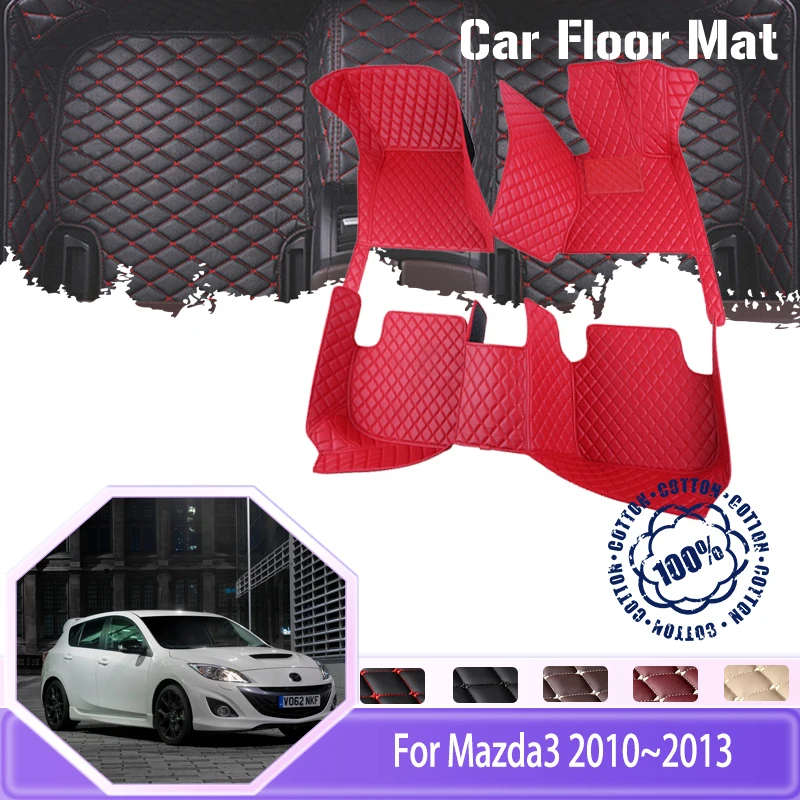 

For Mazda3 Mazda 3 BL 2010 2011 2012 2013 Hatchback Car Floor Mats 5seat Waterproof Carpet Foot Covers Auto Interior Accessories