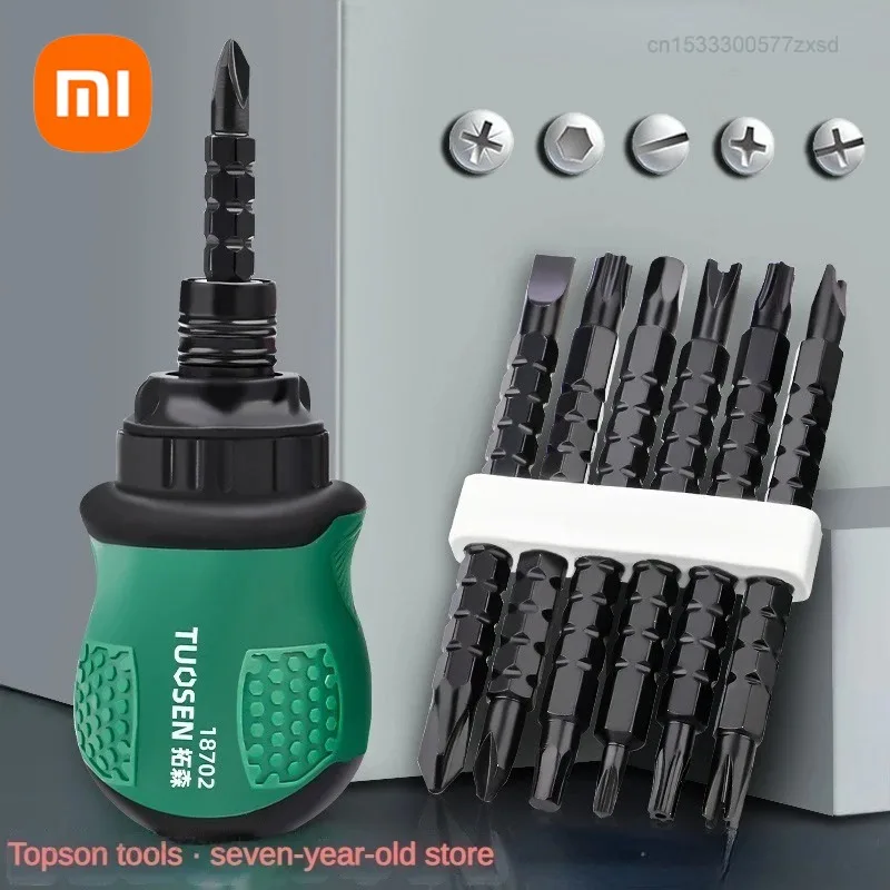 Xiaomi 13 in 1 Ratchet Screwdriver Sets Short Handle Cross Groove Drill Telescopic Dual Purpose Small Chrome Vanadium Househould