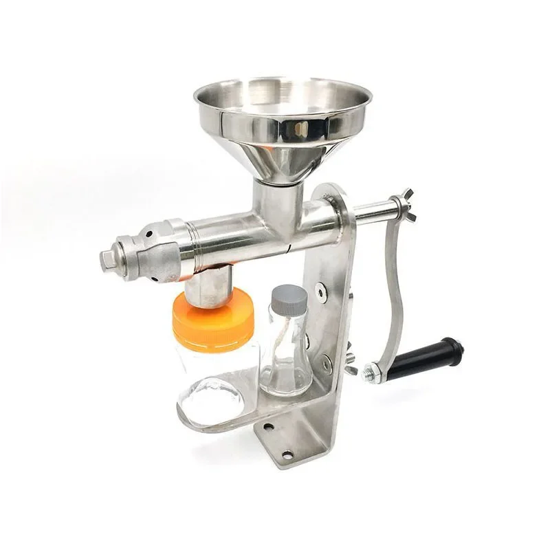 Compact Hand Crank Screw Oil Press Machine Easy Install Easy Clean Stainless Steel Manual Oil Extractor Suitable
