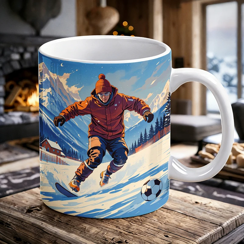 Skiing Soccer Skills Mastering the Winter Field Mug with a bottle opener function of 2026 Major Football Event