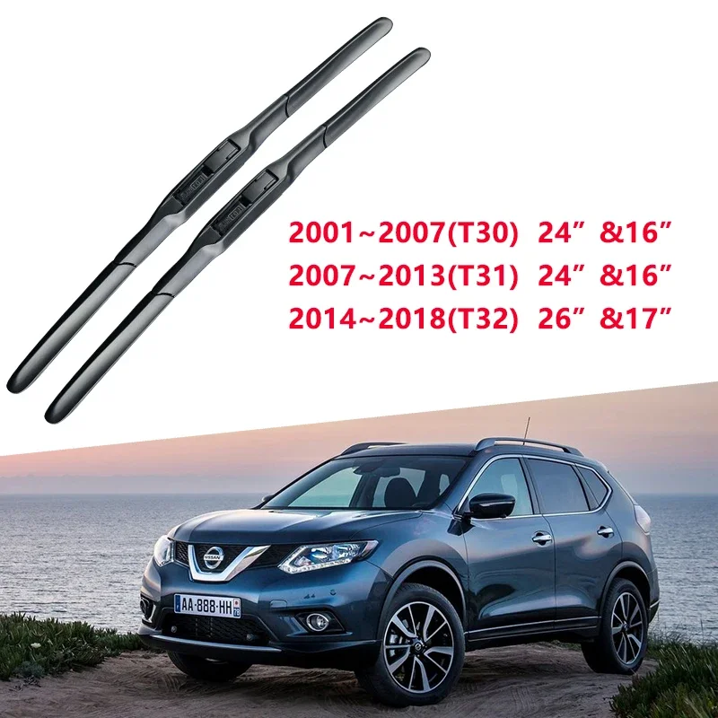 Front Wiper Blades For Nissan X-Trail Xtrail 2001~2018 T30 T31 T32 Accessories Auto Car Windscreen 2012 2013 2014 2015 2016 2017