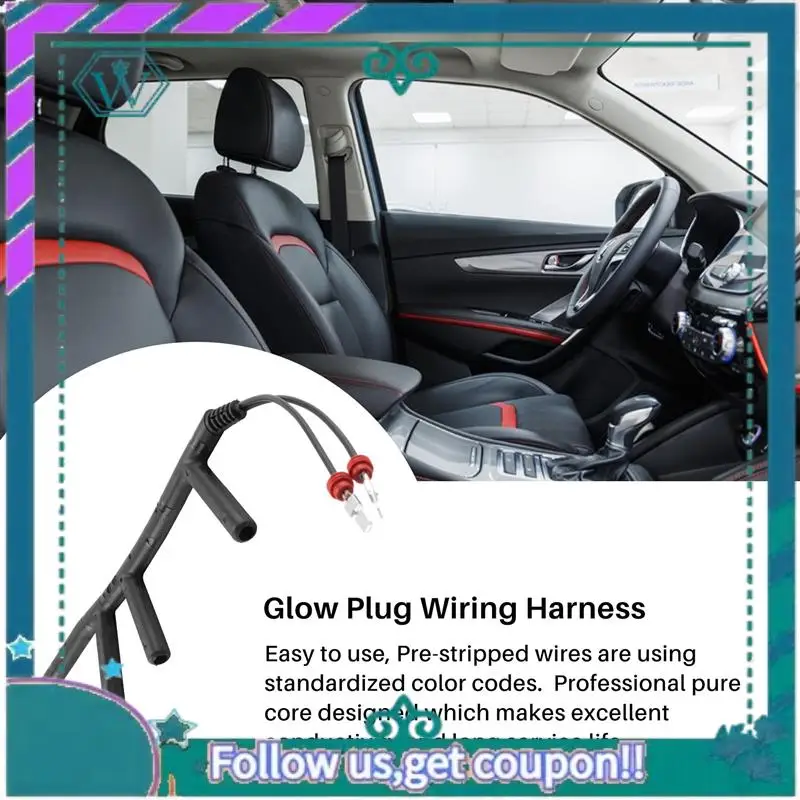 

AA92-Car Glow Plug Wiring Harness For Mk4 Mk3 B4 Golf Jetta Beetle Passat 1997-2003 1.9 TDI L4 ALH 028971766
