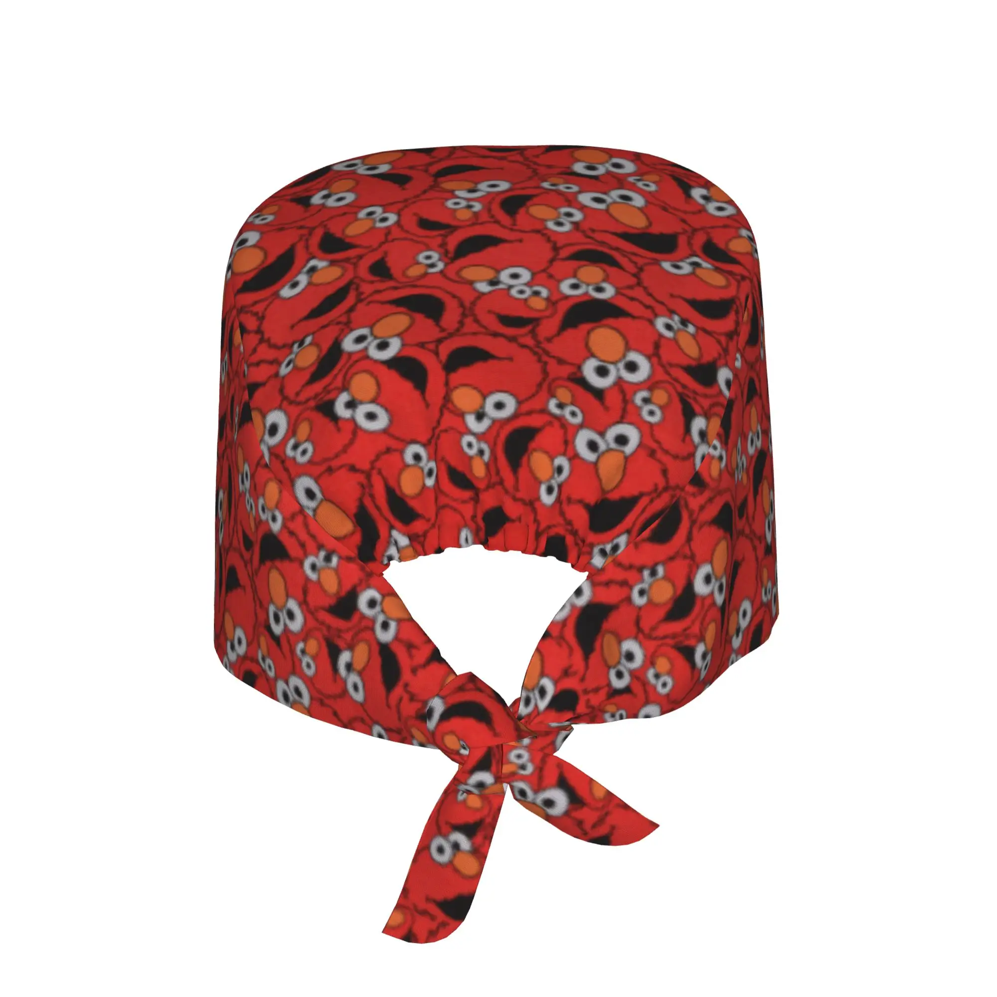 Custom Cookie Monster Anime Scrubs Cap Surgical Hats Women Men Elmo Cartoon Operating Room Cap Operator Hats Lab Works Hat