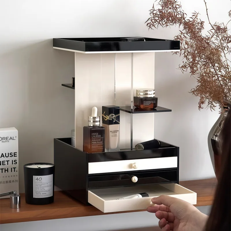

Rotating Multifunctional Cosmetics Storage Box Desktop Acrylic Skin Care Products Dresser
