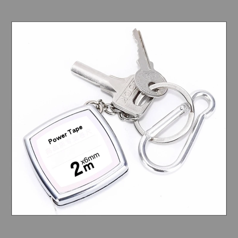 1Meter Keyrings Mini Steel Tape Measure Compatible for Convenient Length Monitoring Pocket Portable Compact Carry Around