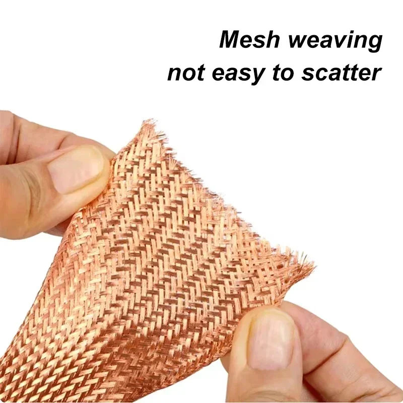 1/5/20M Width 2mm ~ 28mm Pure Copper Tinned Plating Braided Sleeve Expandable Screening Signal Wire Cable Shielded Metal Sheath - Image 4