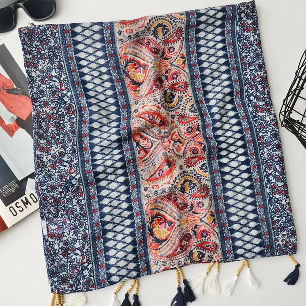 

Scarf Accessories Cashew National Style Ethnic Style Korean Style Scarves Cotton Linen Scarf Bohemian Style Shawl Female Wraps