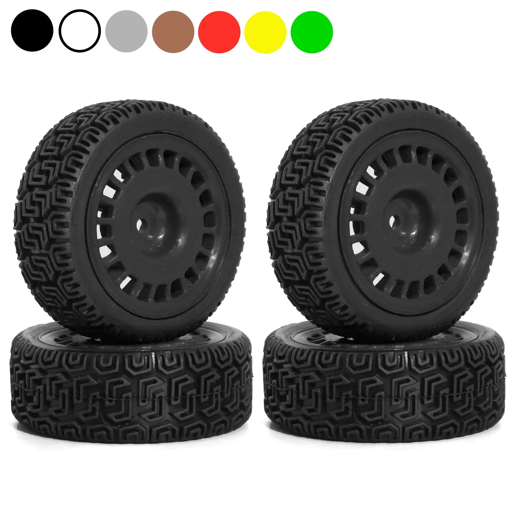 4pcs 68mm Rally Tires Rubber Tire Wheel Tyre for Tamiya XV01 XV02 TT01 TT02 PTG-2 1/10 RC Rally Racing Car Upgrade Parts