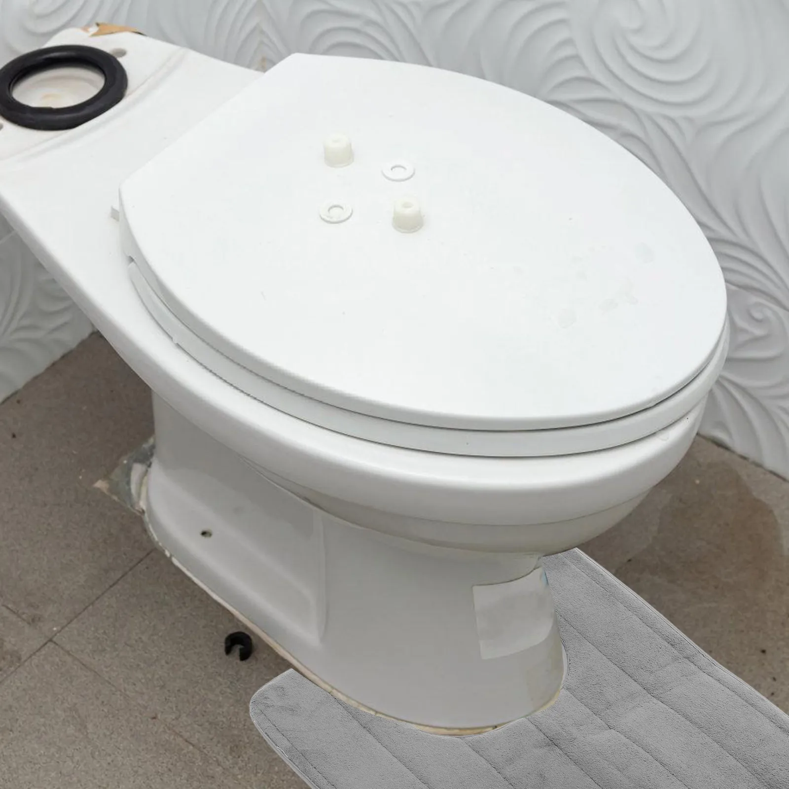 Dark Grey Memory Closestool Floor Mat Anti-Skid Toilet Rug 40x60cm Soft Comfortable Bathroom Carpet Pad Toilet Rug