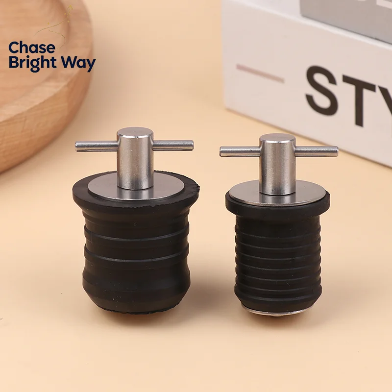 25MM/32MM T-Handle Drain Plug Twist-Turn Marine Boats Drain Plugs Rubber Plugs With Stainless Steel Handle Boats Accessories