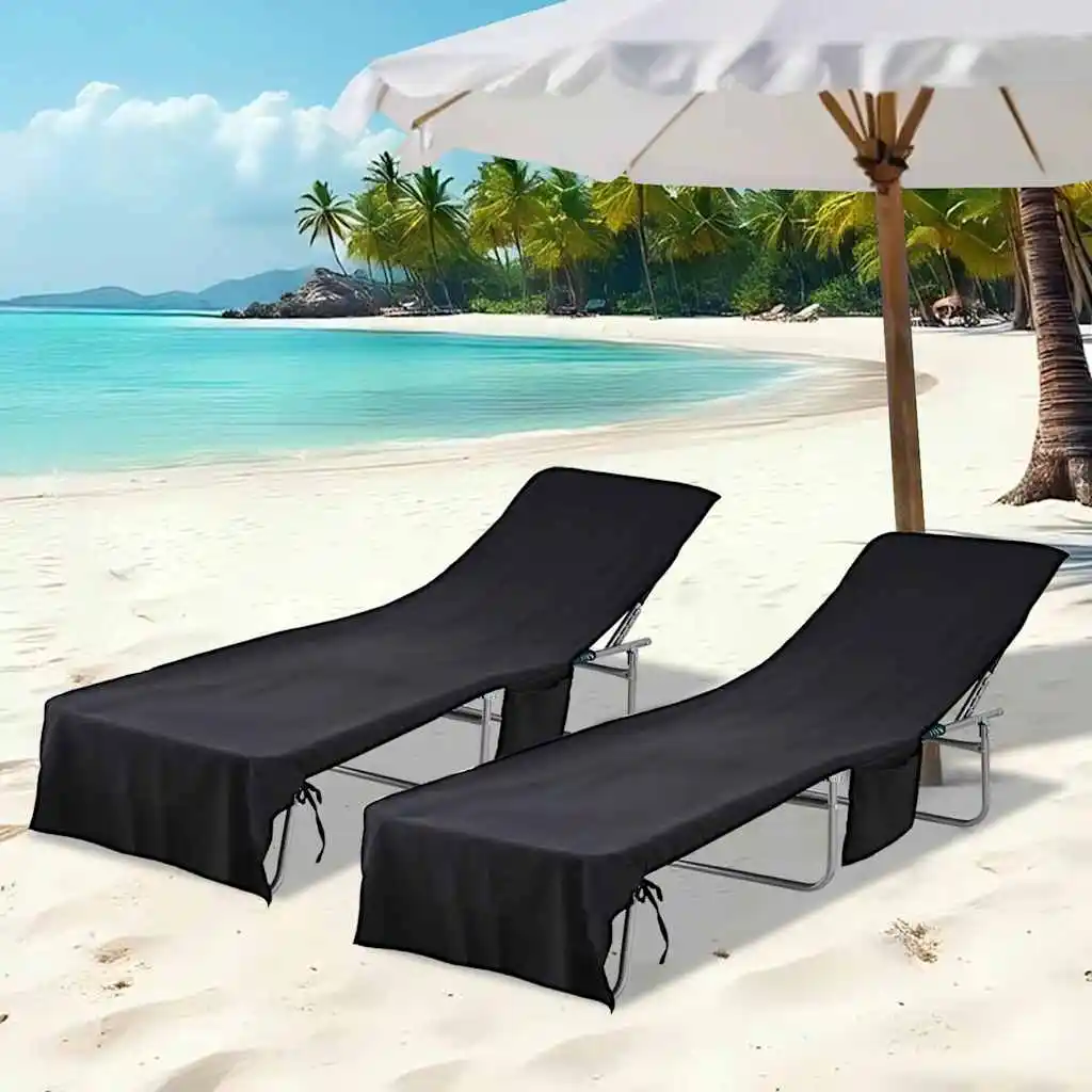 Sonnenliegenhandtücher 2 Stück Schwarz 210 x 75 cm Einfarbige Handtuchsets Heim-Badetücher Weich Dick Saugfähig für Bad Gesicht Fitness Spa
