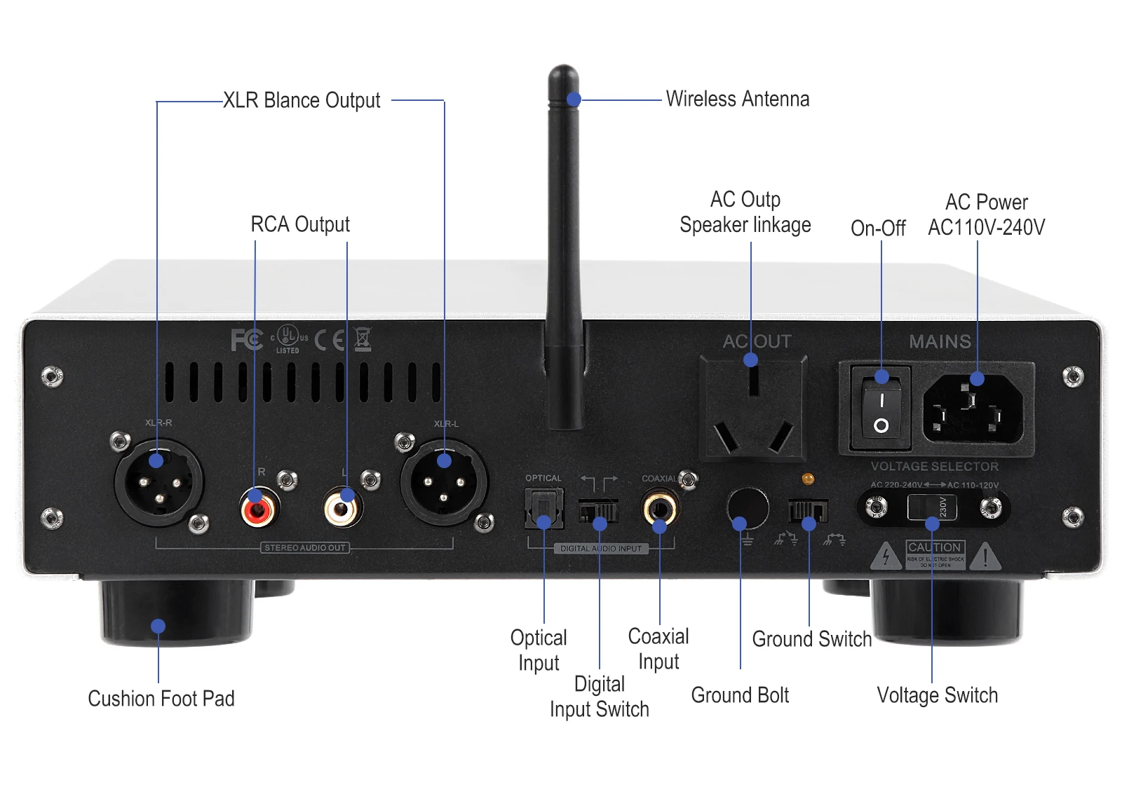 Eweat-B1 Kit Decodificador De Áudio Digital, Chassis De Alumínio Sem Fio, Amplificador De Auscultadores 5.1, ES9038Q2M, BT5.2