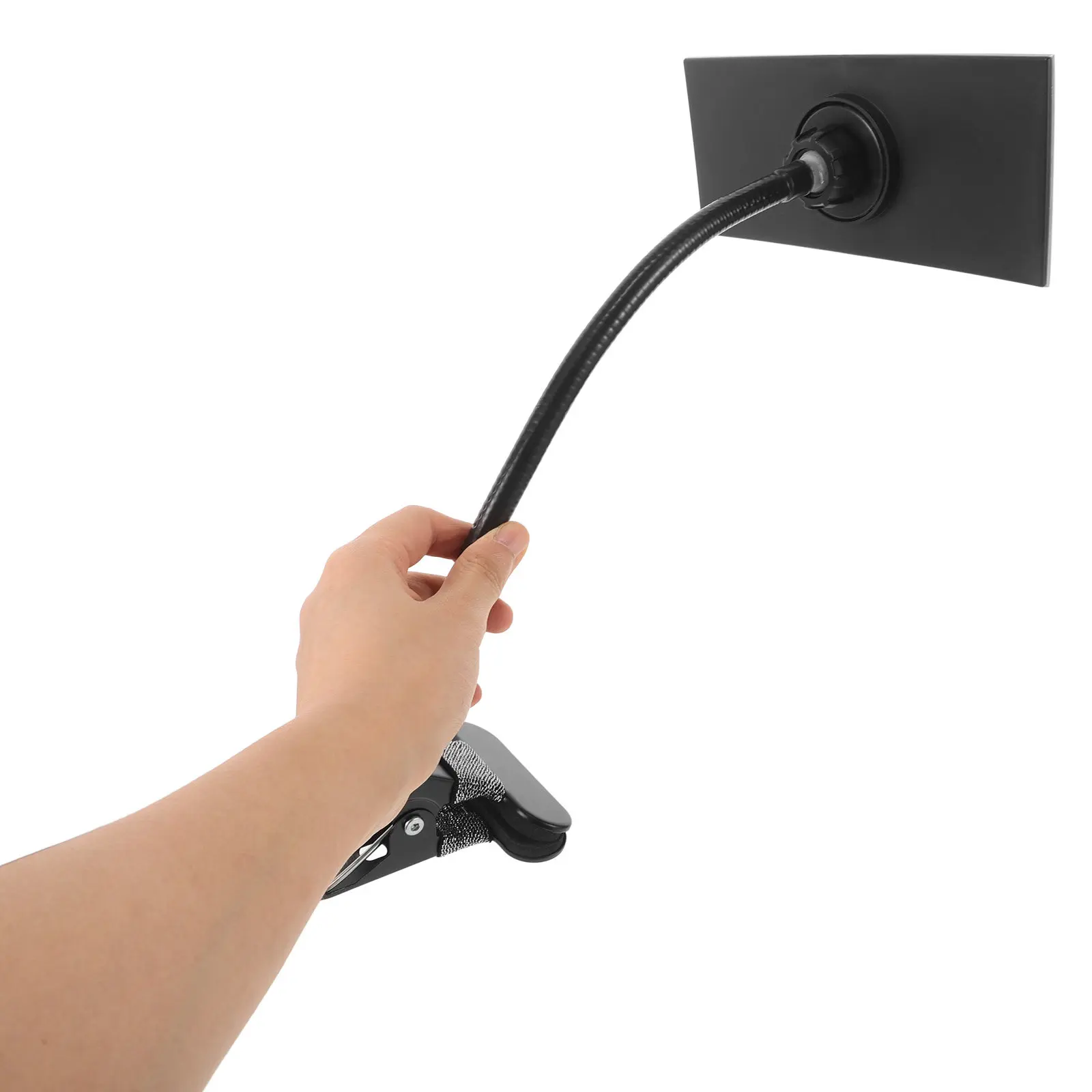 Clip on Security Mirror Black Adjustable Angle Sleek Square for Cubicle Desk Computer Monitor Rear View Clip on Security Mirror