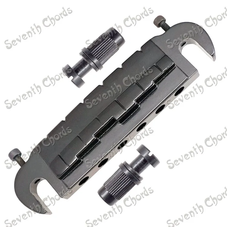 A Set Big type Wraparound Compensated  6 String Bridge Tailpiece for  LP Guitar -  - Chrome - Black for choose