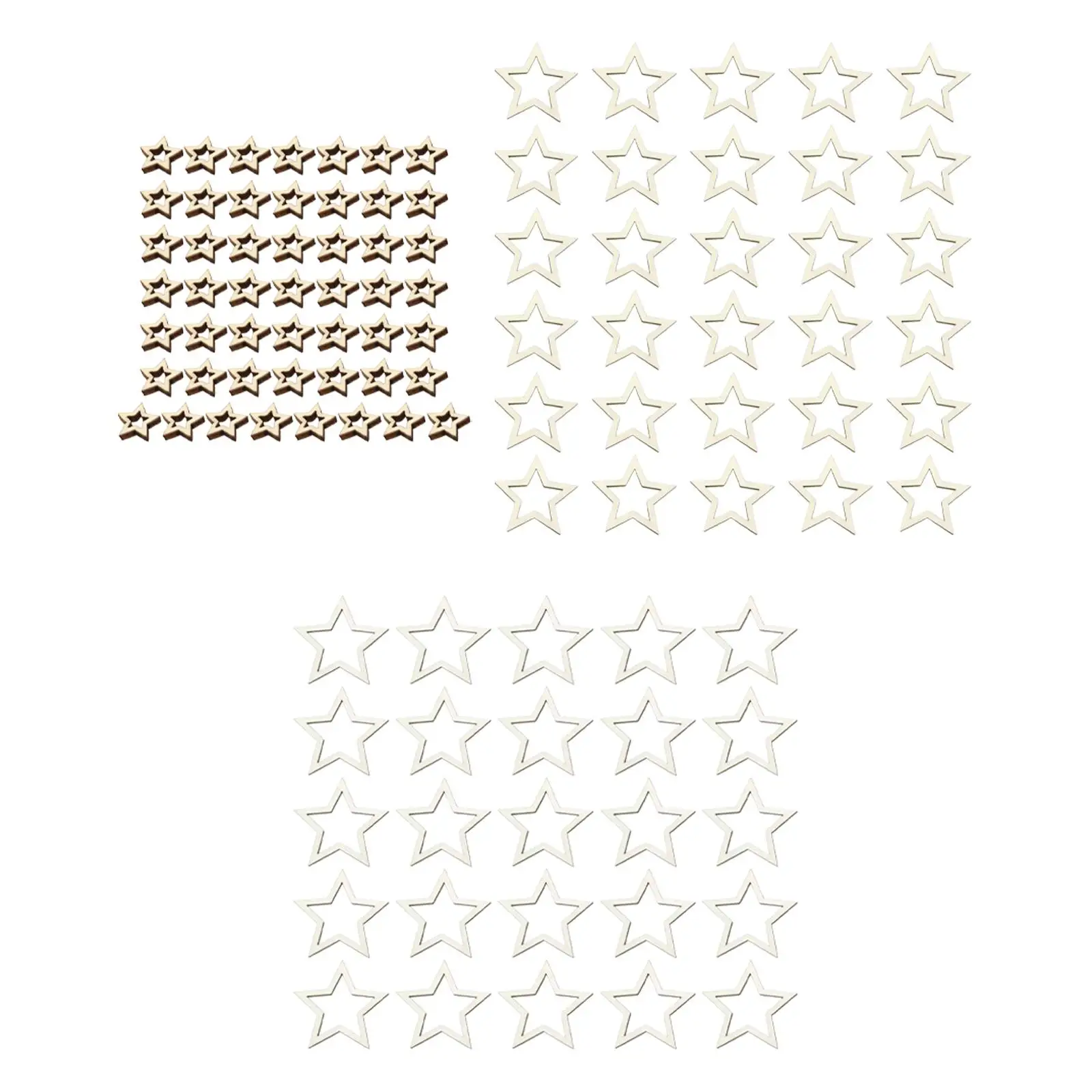 DIY Mini Build Wooden Hollow Star Hoops Unfinished Wood Pieces for Creative Crafts and Kids Art Projects