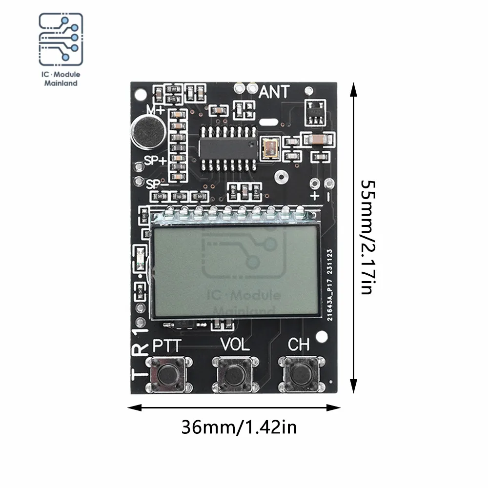 Circuit imprimé tout-en-un de DC3.3-6V FM Walperforated Talkie Transcsec Tech FM Transmitter Receiver Tech 7 Dead 27-480MHz