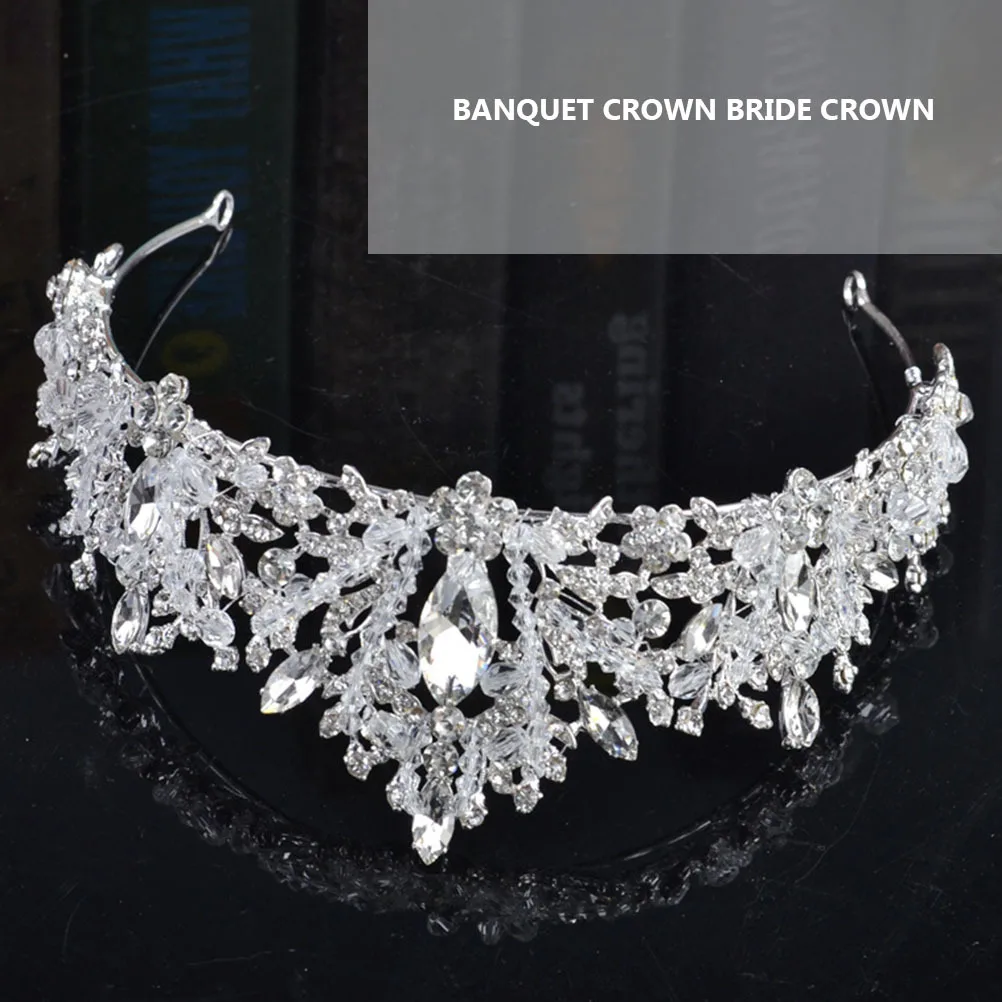 

Vintage Crown For Women Crystal Bridal Tiara Wedding Hair Accessories Prom Party Headpiece Sparkling Tiara Crown