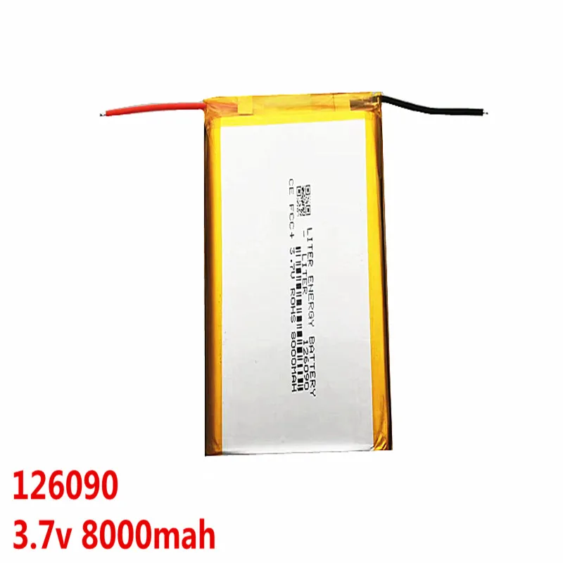 3.7V 8000mah 126090 Li polymer lithium battery Mobile treasure navigation tablet