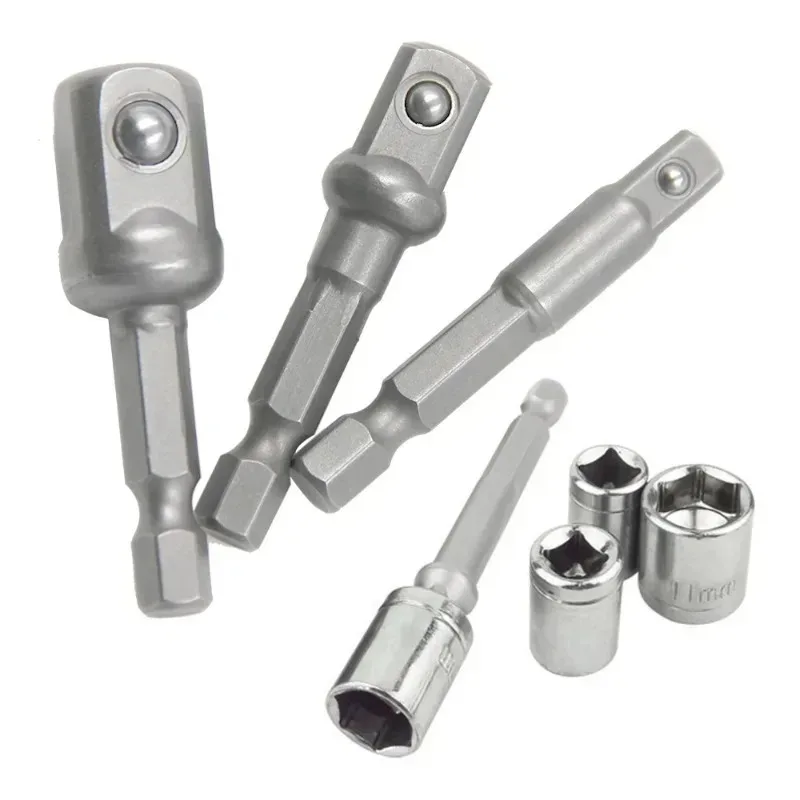 

Adapter for 1/2 Screwdriver 3/8 Square Head 1/4 Socket Power Tool Accessories Natural Hexagonal Handle Extension Rod