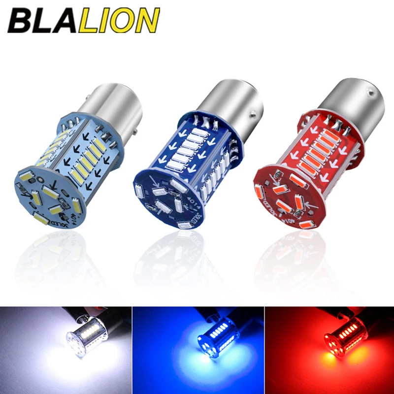 BLALION 2PCS 1157 LED Strobe Brake Light BAY15D Bulb 30SMD DRL Water Flash Reversing Parking Car Turn Signal Tail Lamp Motorcycl