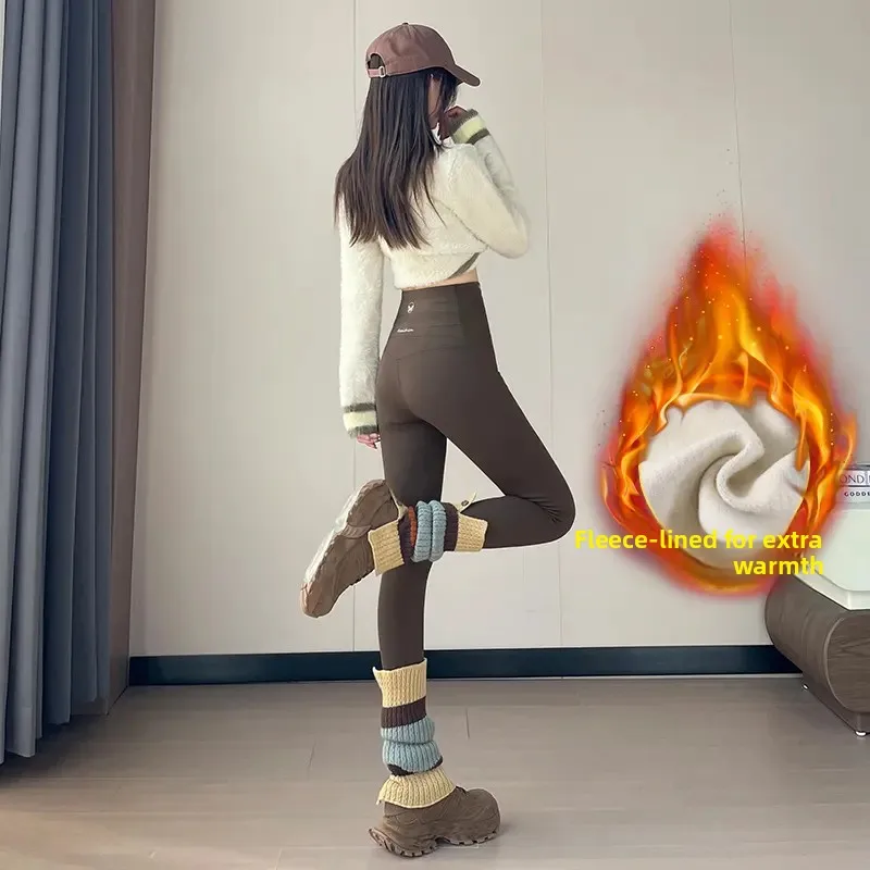 하이웨이스트 크로스 블라 랩 아크스킨 요가 팬츠 안감 있는 베이스 레이어 팬츠 여성용 캐주얼 롱 트라우저