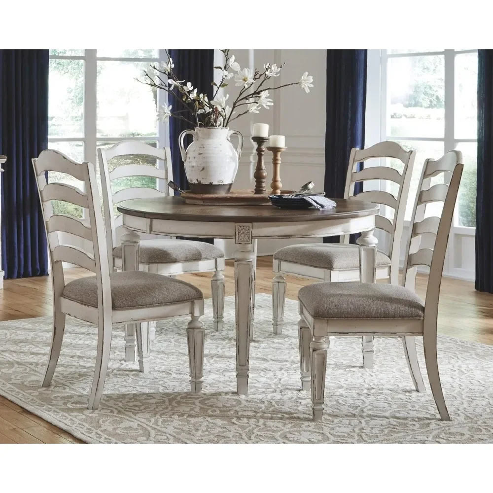 Realyn Dining Room Upholstered Chair 2 Count, Antique White Chairs Living Room Armchairs Dinning Tables and Chairs Furnitures