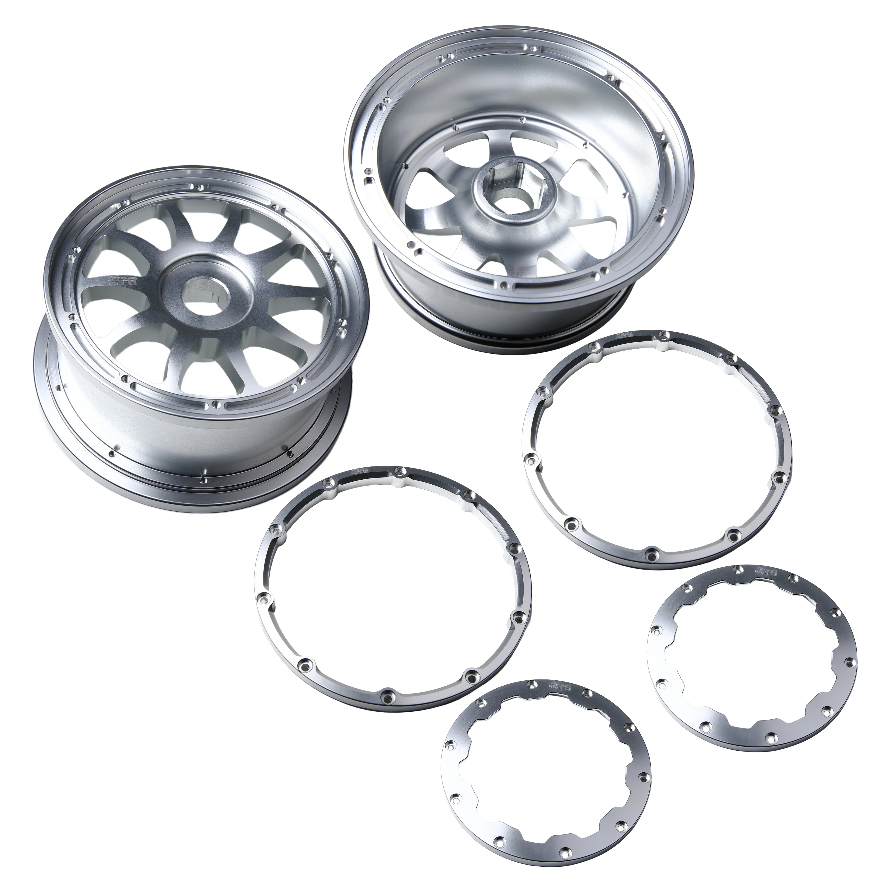 GTB CNC Aluminum Front Rear Wheel Hub with Rings Set for 1/5 RC Car Losi DBXL DBXL-E Upgrade Part