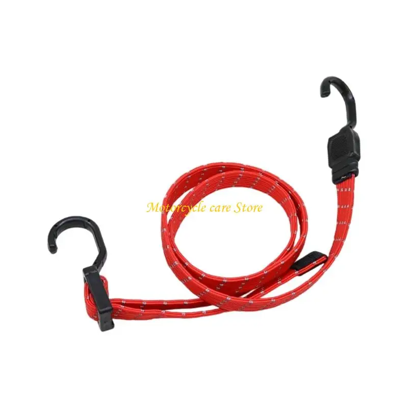 U75F Reflective Bike Luggage Strap Motorcycle Luggage Rope Cord 100cm High Elastic Adjustable Lashing Rope Cargo Fixing Belt