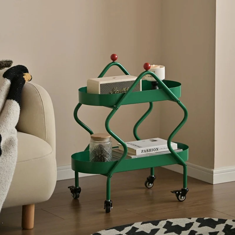 

Современный металлический журнальный столик, креативный чайный столик с тележкой, мобильный стол для хранения, приставной столик для гостиной, железная полка для хранения, скандинавская мебель