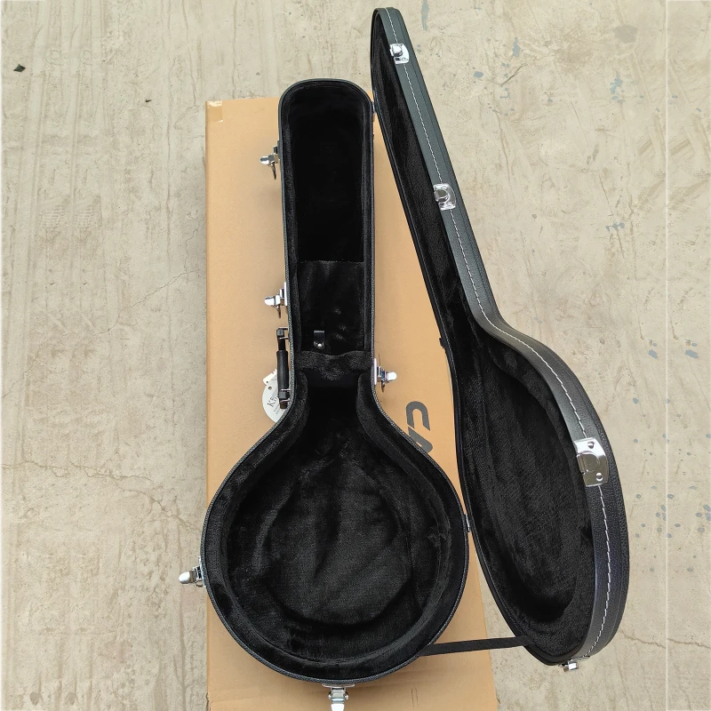 Banjo Case Leather Wooden Waterproof Hard Box Portable Anti-fall Carrying Banjo Cases Protection Musical Instrument Accessories