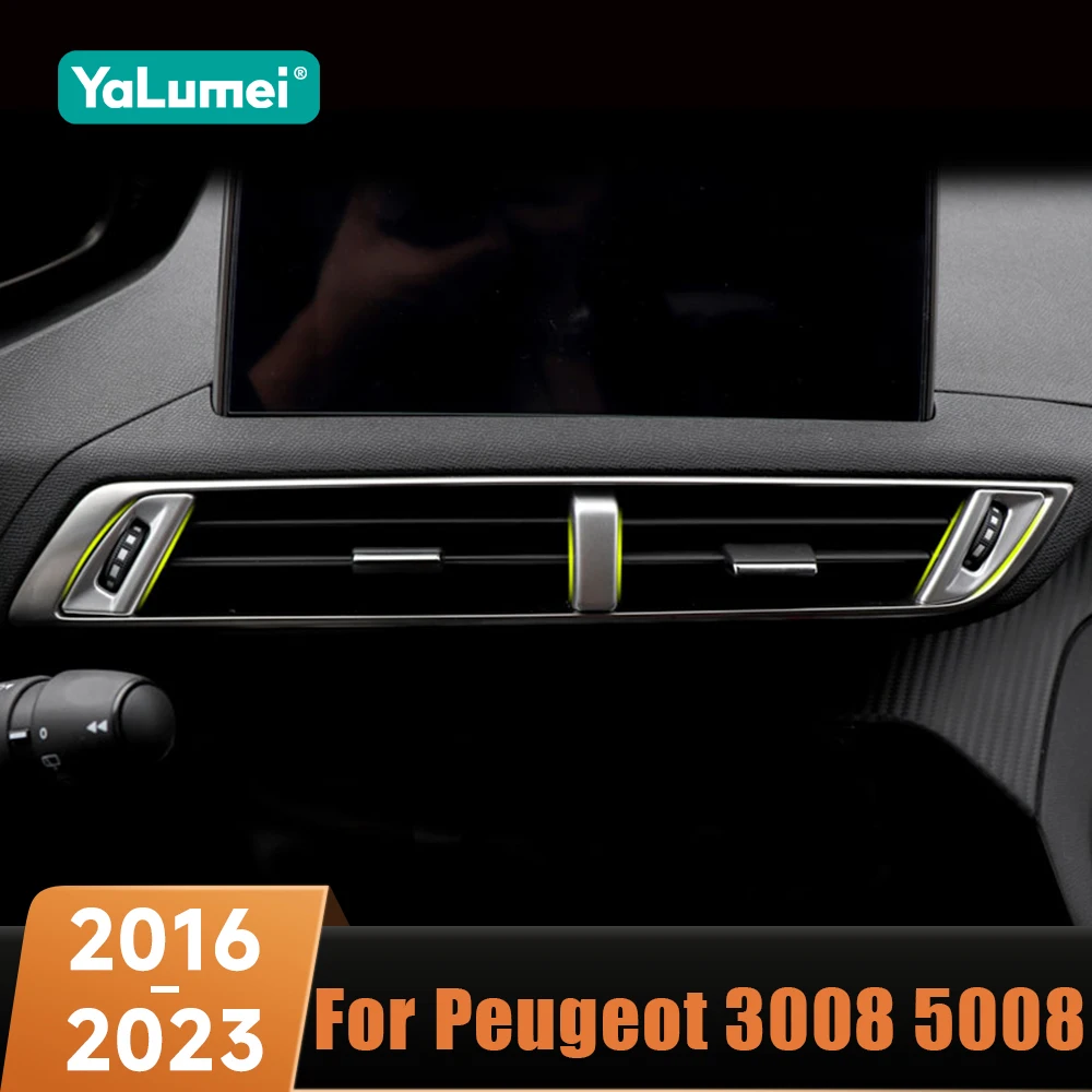 

For Peugeot 3008 5008 GT 2016 2017 2018 2019 2020 2021 2022 2023 Car Central Control Air Conditioning Vent Outlet Cover Trim