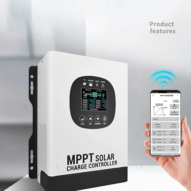 Hochspannungs-MPPT-Solarladeregler, 12 V bis 96 V, adaptives LCD-Display, Energiespeicher-Steuerungssystem für Zuhause, für Solardächer, Wohnmobile