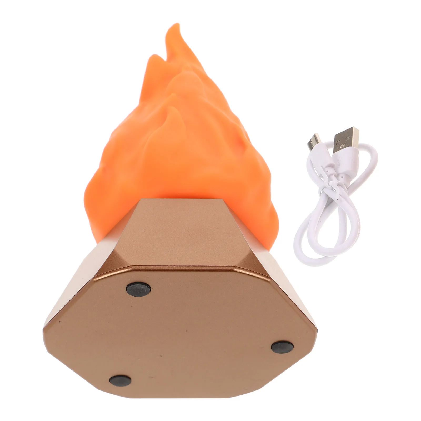Lámpara de fuego falso, luz de llama LED de 3 modos, recargable por USB, llama parpadeante sin llama, luz nocturna para fogata para interiores y exteriores