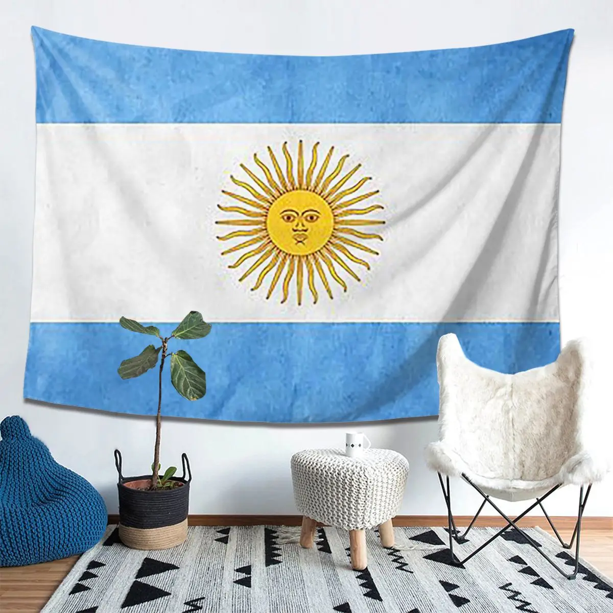 

Argentina Argentinian Flag National Flag Of Argentina Tapestry Decoration Art Aesthetic Tapestries Home Wall Cloth Wall Hanging