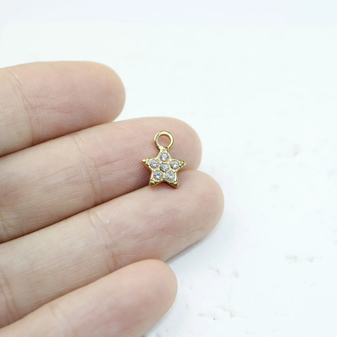 5pcs StainlessSteel Anti-allergy Moon Star Rhinestones Women's High Quality Fashion Jewelry Charms Pendant DIY Necklace image 3