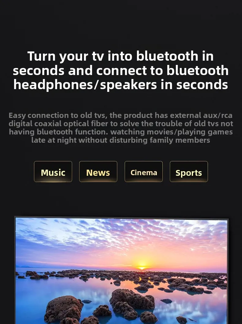 NFC Bluetooth 5.3 Empfänger und Sender-Adapter, kabellose Musik, 3,5 mm AUX, RCA, optische Unterstützung, U-Disk für Desktop-Lautsprecherverstärker – Detail 16