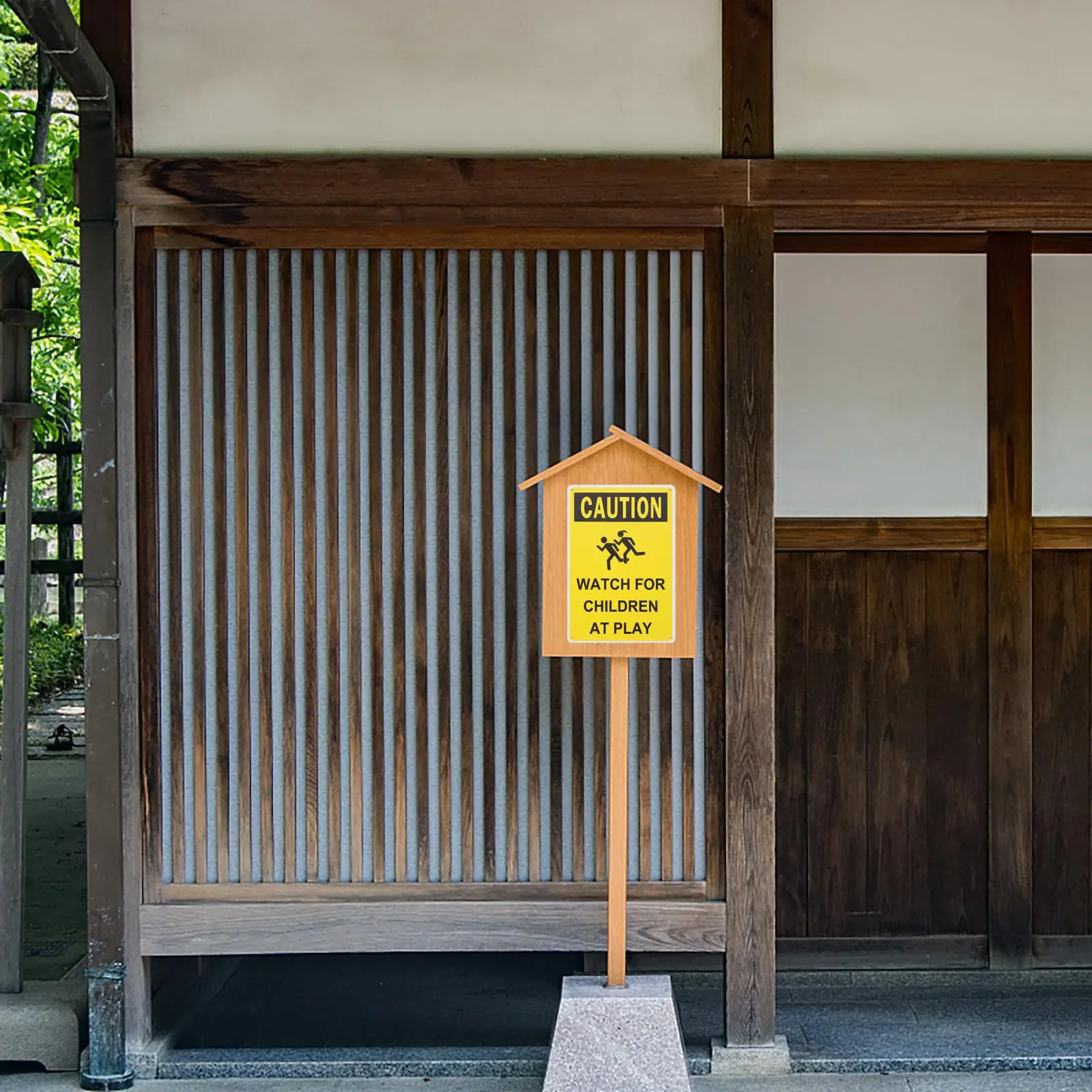 2pcs Signs Traffic Safety Double Sided Reflective Caution Children Playing Slow Sign Metal Traffic Sign