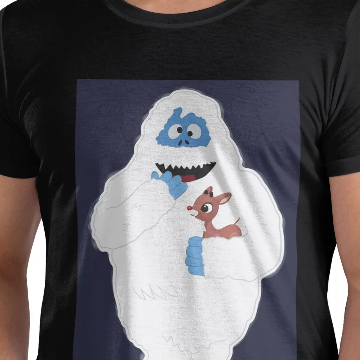 

Christmas Abominable Snowman With Rudolph 100% Cotton T-Shirt Men'sOversized T Shirts Men O-Neck Short Sleeve S-6XL
