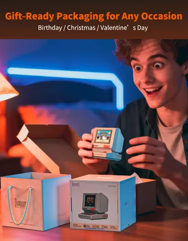 Divoom MiniToo Pixel Retro Głośnik Bluetooth, Sterowanie Aplikacją, Zegar i Alarm, Białe Szumy, Przenośny, Uroczy Głośnik Biurkowy na Prezent