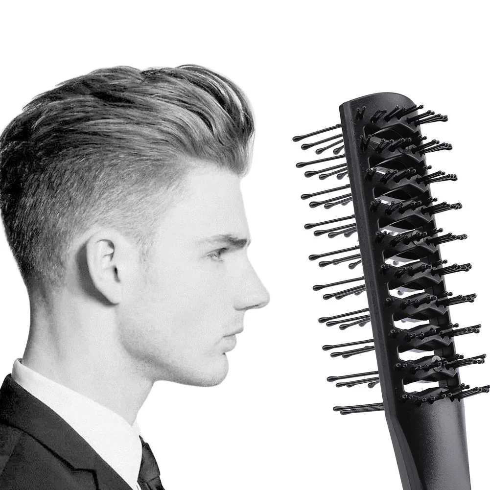 

1pc Double Side Massage Comb Black Plastic Anti-tangle Brushes Wide Teeth Brush Wide Teeth Hairdressing Brush Double-sided Comb