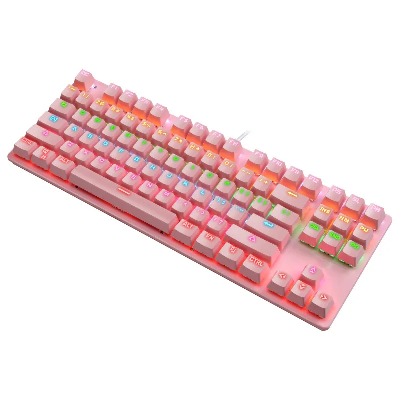 Office computer mechanical wired keyboard ABS keycap 87-key gaming e-sports luminous keyboard
