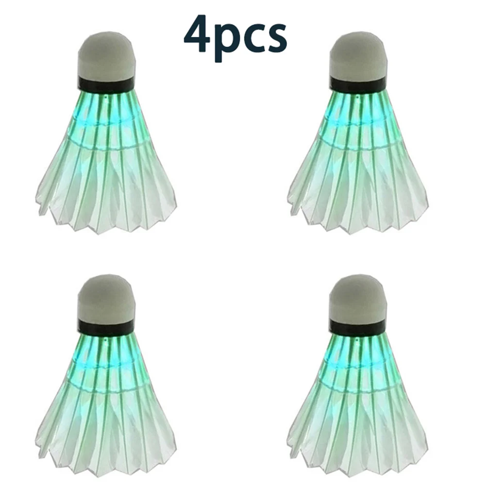 

4 Pcs Badminton Dark Night LED Glowing Light Up Shuttlecock Lighting Balls for Indoor Outdoor Sports Indoor Outdoor Sports