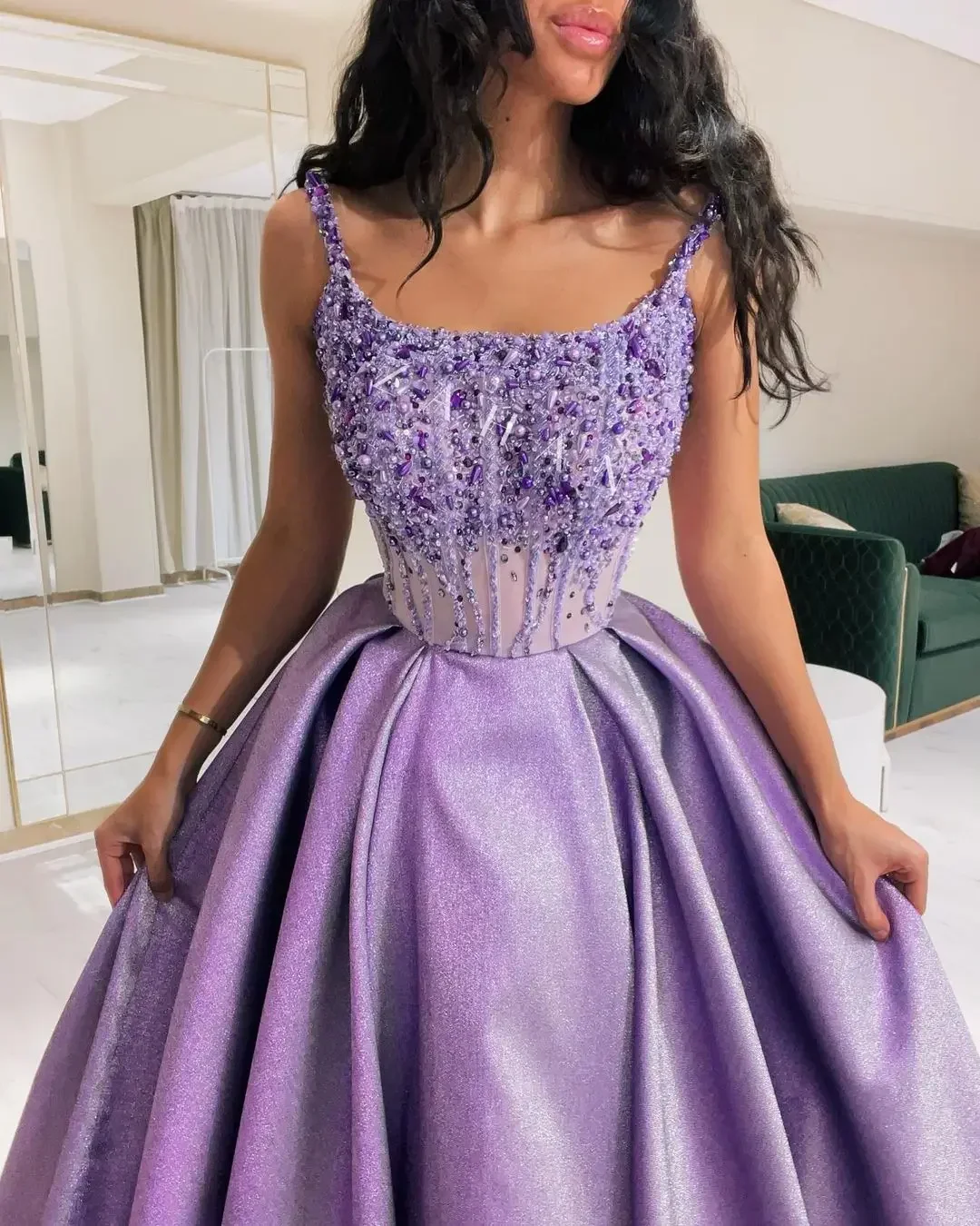 Sparkly Evening Dresses  Floor-Length Sleeveless Prom Dresses Gorgeous Formal Party Dress  Customized