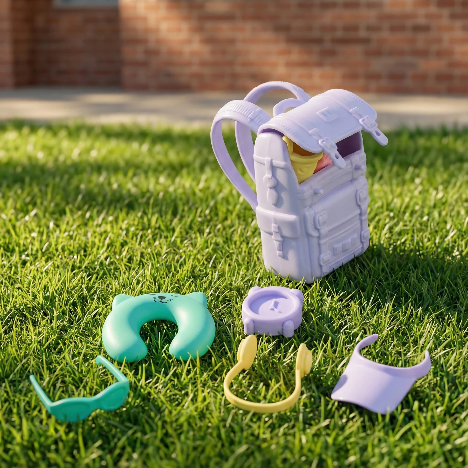 Mini conjunto de brinquedos para casa de bonecas, kit de mochila de boneca de 11,5 polegadas, presente perfeito para crianças, design durável para brincadeiras imaginativas