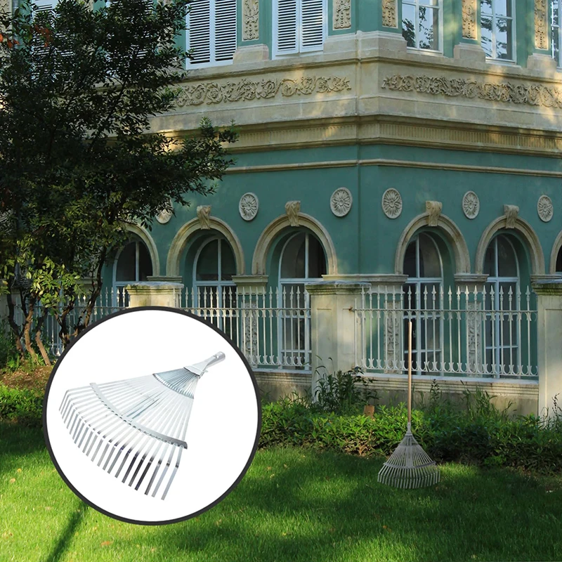 1pcs Adjustable Garden Rake Expandable for Efficient Leaf Cleanup Lightweight and Rake for Lawn and Garden Use for Tasks