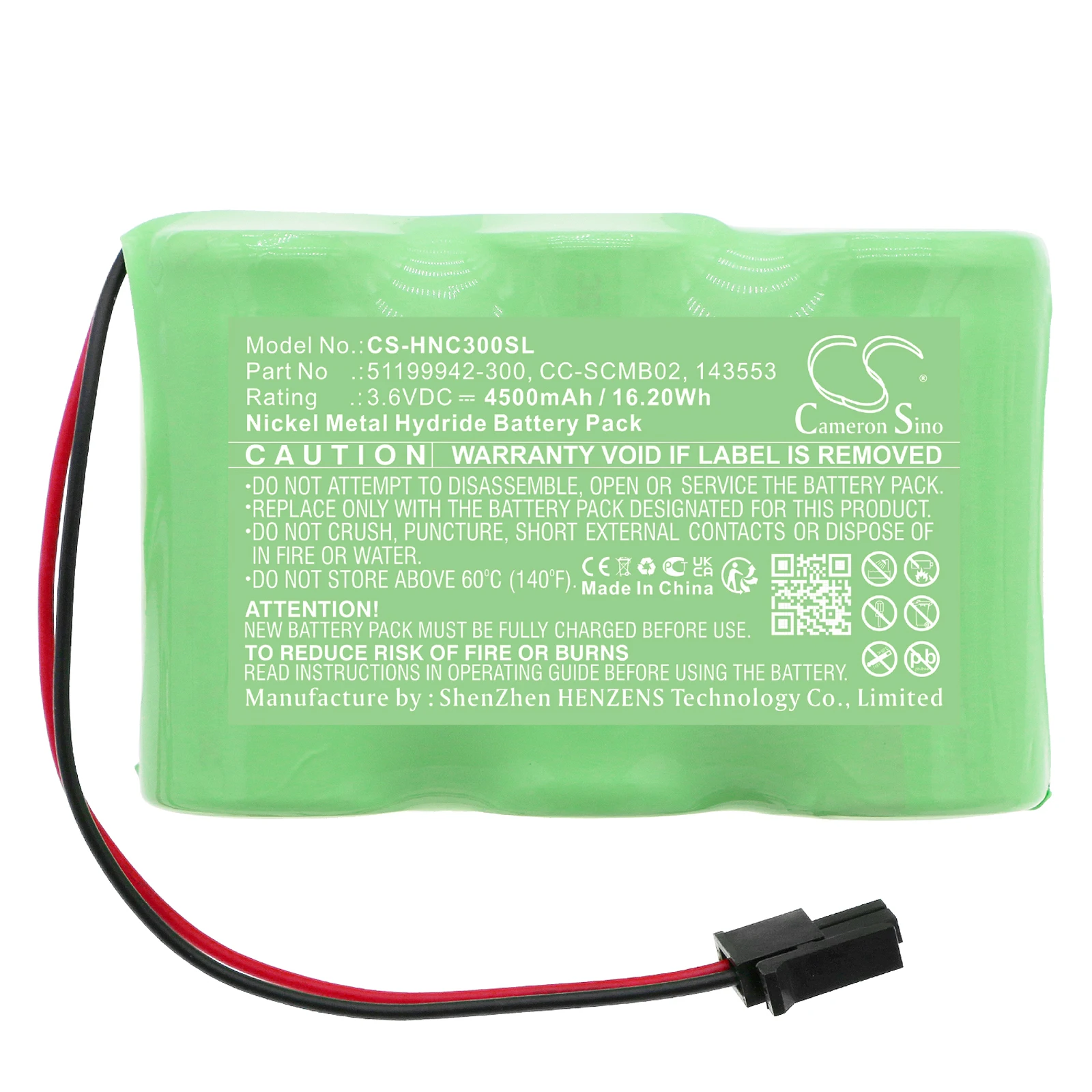 

CS 4500mAh Battery For Honeywell 143553 51199942-300 CC-SCMB02 Honeywell C300 Ni-MH 3.6V 16.20Wh